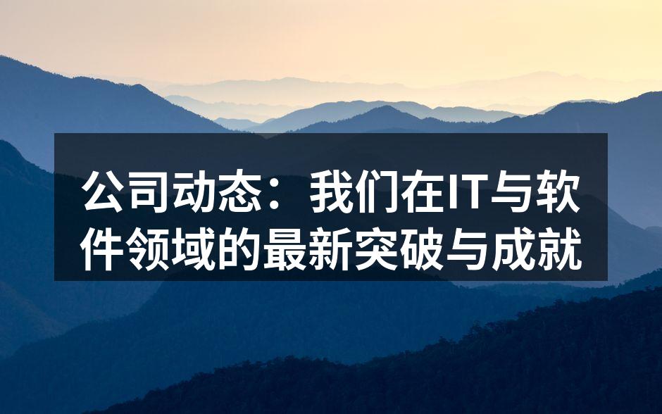 公司动态：我们在IT与软件领域的最新突破与成就
